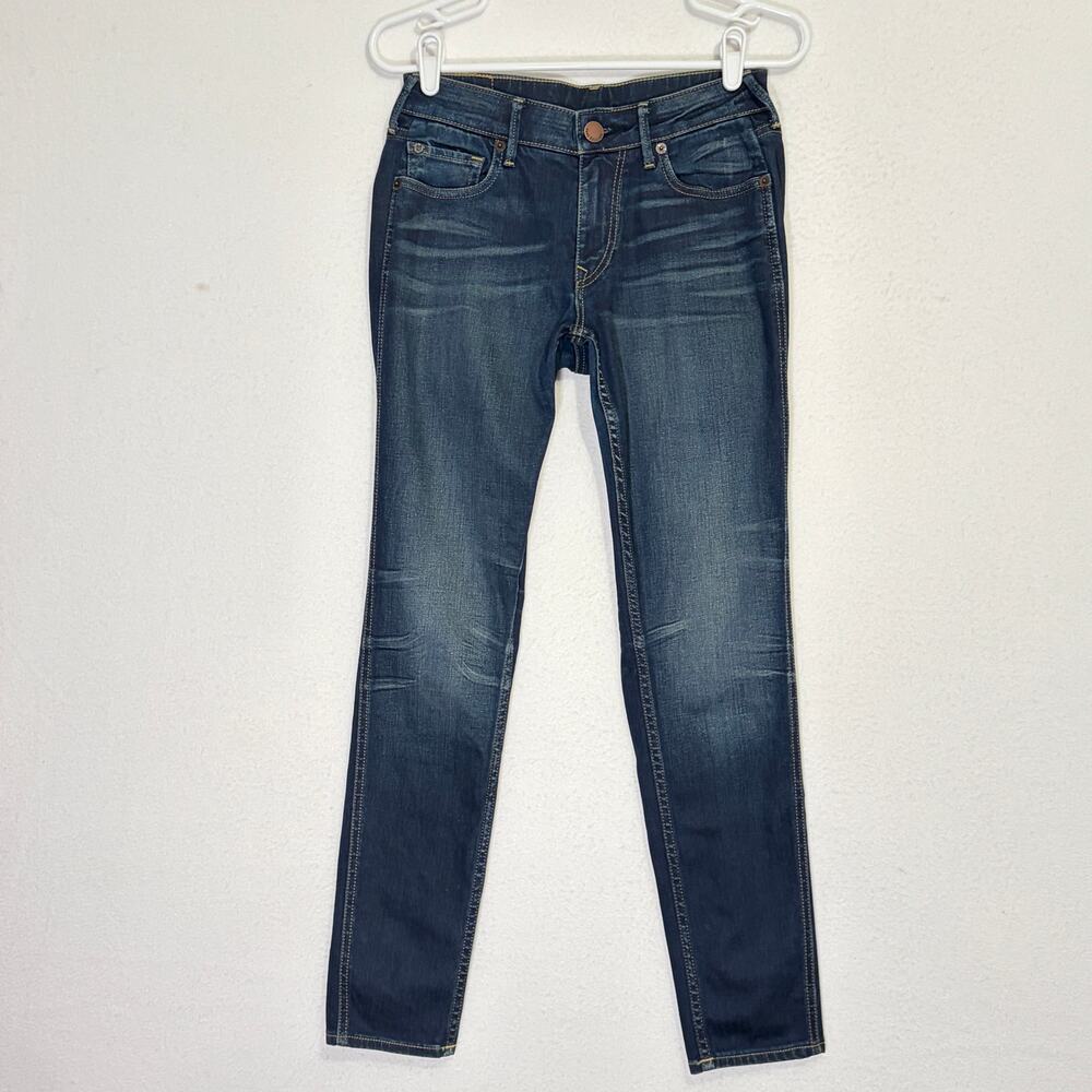 True Religion Jeans Womens 27 Jennie Curvy Skinny Dark Blue Wash Low Rise